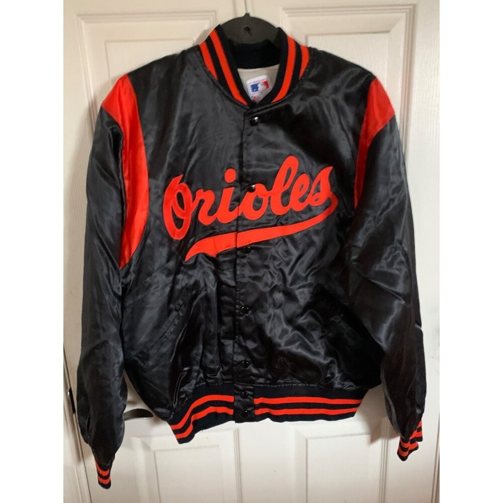 Vintage Orioles Black & Orange Jacket  Size XLarge By Felco Nylon & Acetate 1980
